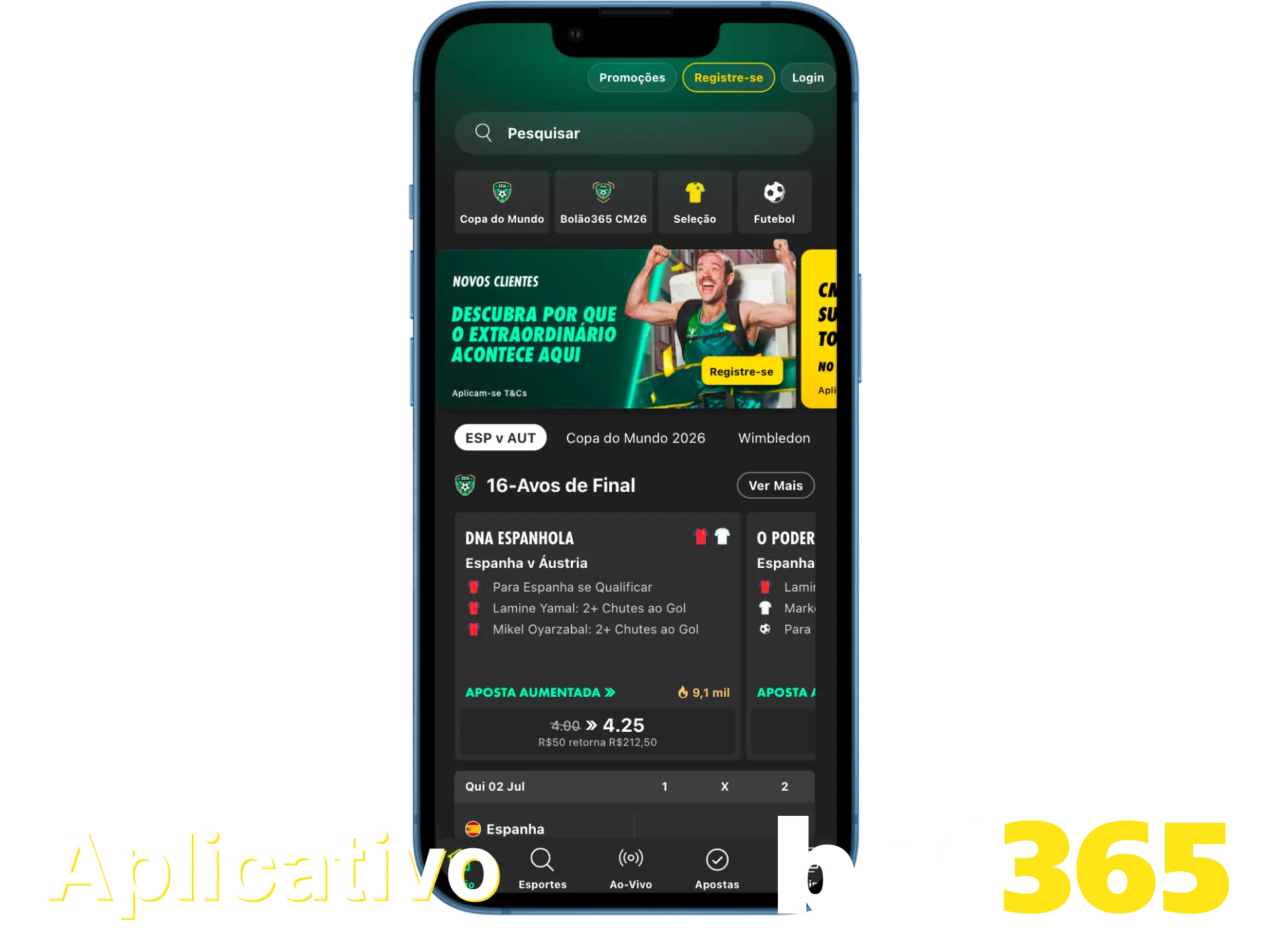 Instale o moderno aplicativo da Bet365 cassino no seu smartphone agora.