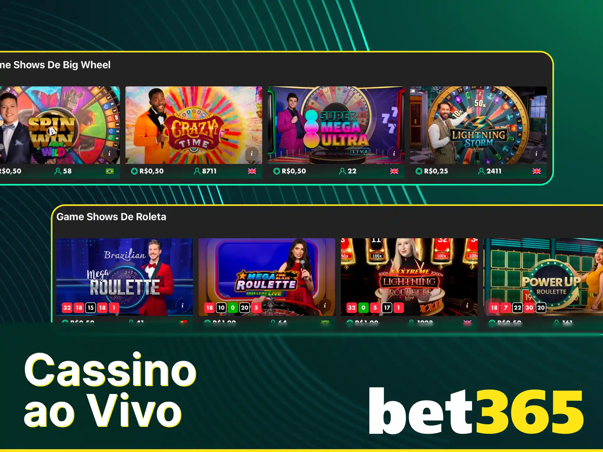 Sinta a emoção real jogando no cassino ao vivo da Bet365.