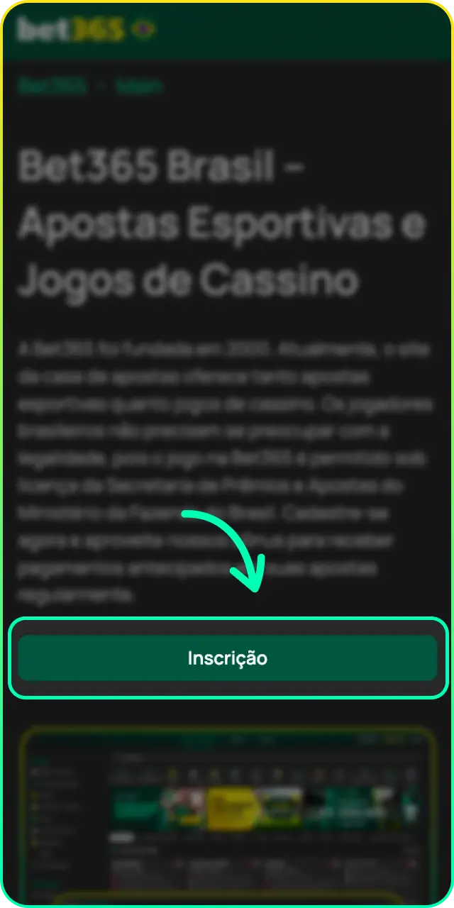 Faça o seu início rápido cumprindo as etapas de registro na Bet365.